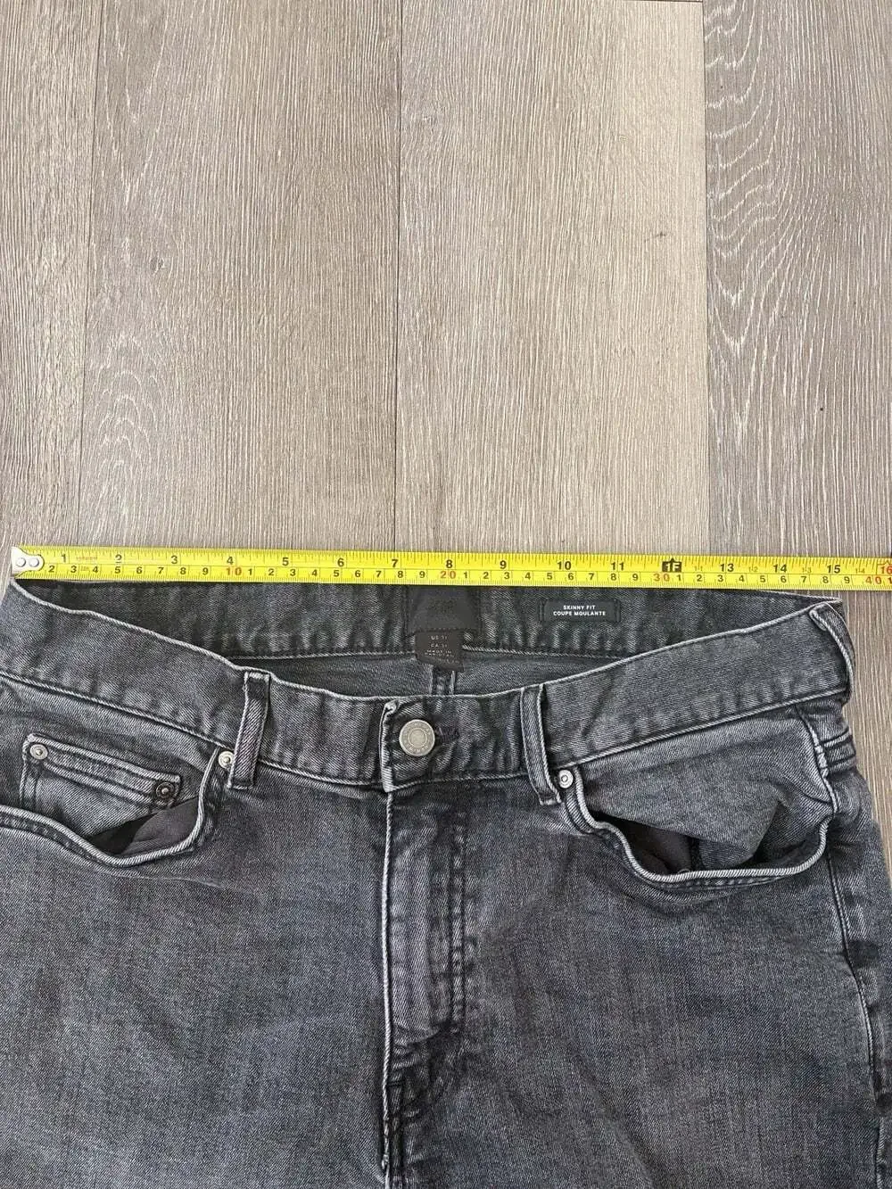 H&M Men’s Y2K Punk Grunge Emo Washed Black Denim Skinny Jeans Size 31 EUC
